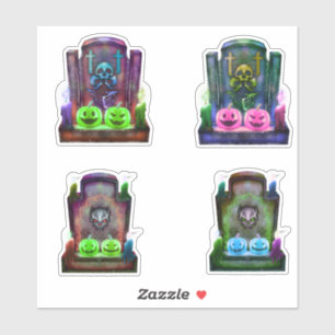 Adesivo Cemitério Neon E Halloween De Pumpkins