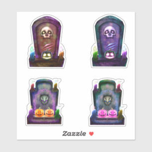 Adesivo Cemitério Neon E Velas Halloween