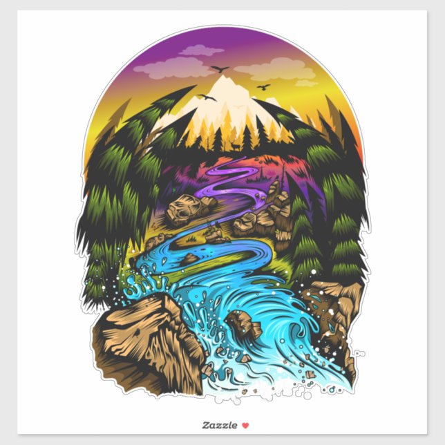 Adesivo Cena ao ar livre (Folha)