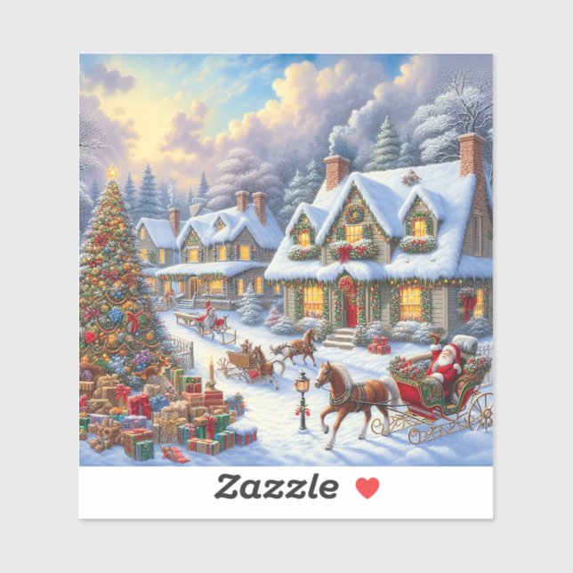 Adesivo Cena da Aldeia de Natal (Folha)