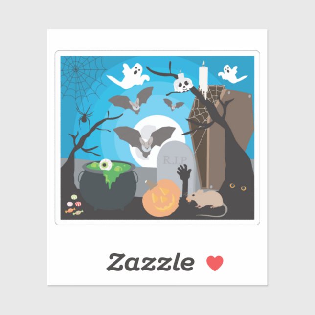 Adesivo Cena de Halloween (Folha)