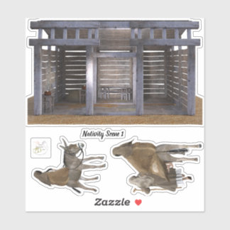 Adesivo Cena de Natividade Vinheta removível vinil Set 1