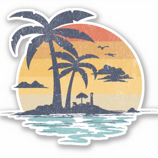 Adesivo Cena tropical de verão (Frente)
