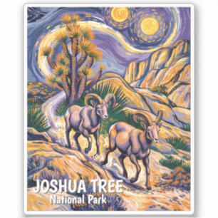 Adesivo Cenário Vintage Joshua Tree Vida Selvagem Ovelhas