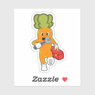 Adesivo Cenoura como Mecânica com Caixa de Ferramentas