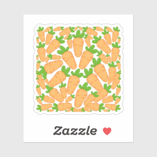 Adesivo Cenouras Laranja E Verde (Folha)