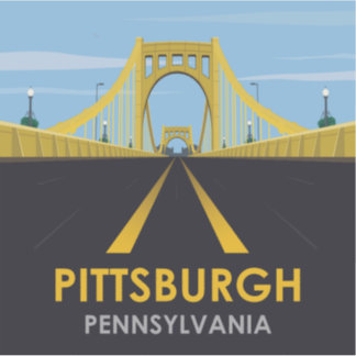 Adesivo Centro Pittsburgh, Viagens vintage PA Bridge