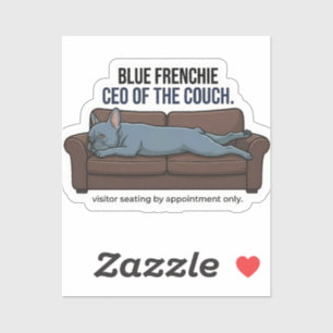 Adesivo CEO Bulldog Francês Azul do Sofá Mãe de Cachorro E