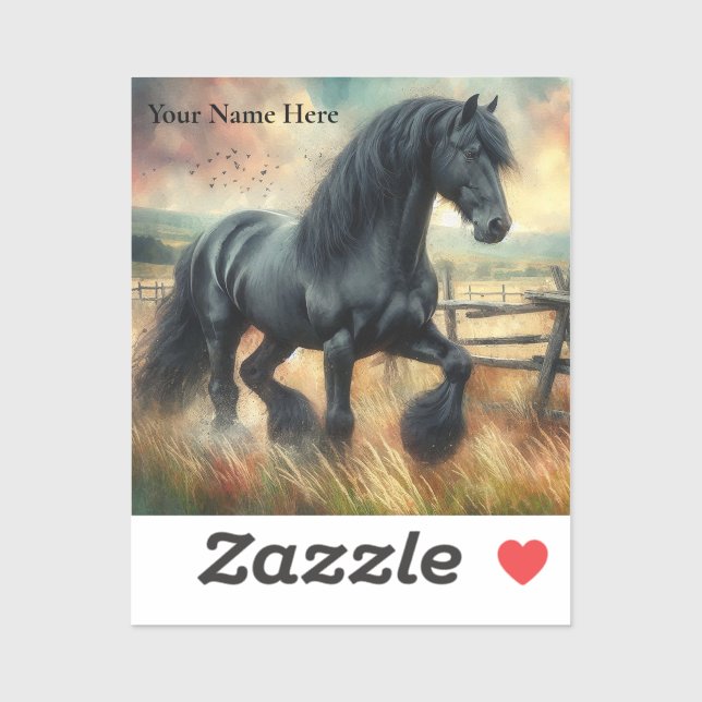 Adesivo Cerca Russa do Cavalo Negro Fresa (Folha)