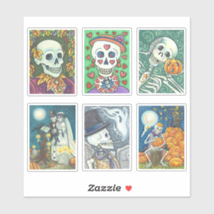 ADESIVO CÉREBRO DE WHIMSY ASSORNADO, MORTOS DE ESQUELETON