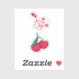 Adesivo Cerejas Engraçadas Apaixonadas"