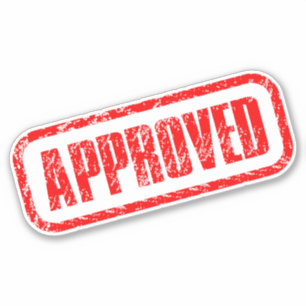 Adesivo Certificado de sucesso - Carimbo oficialmente apro