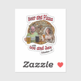 Adesivo Cerveja e Pizza com Joe e Jan - Vinil Sticker