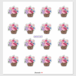 Adesivo Cesta de Flores Tão Bonito