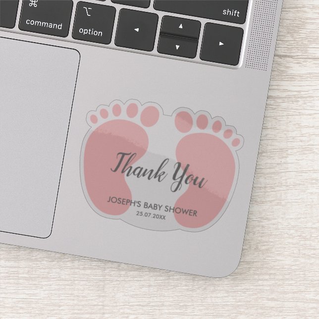 Adesivo Chá da Baby Girl favor obrigado você (Detalhe)