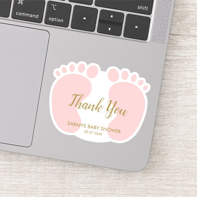 Adesivo Chá da Baby Girl favor obrigado você (Detalhe)