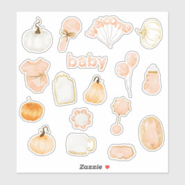 Adesivo Chá De Bebê-Bebê-Abóbora Bonito