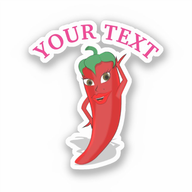 Adesivo Chá de Bebê Pink Fiesta Com Diva Pimenta Vermelha  (Frente)