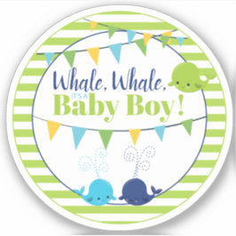 Adesivo Chá de fraldas de baleia Verde limão para bebê