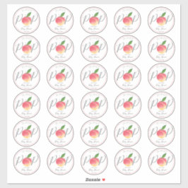 Adesivo Chá de fraldas De Pêssego Doce De 2" Redondos