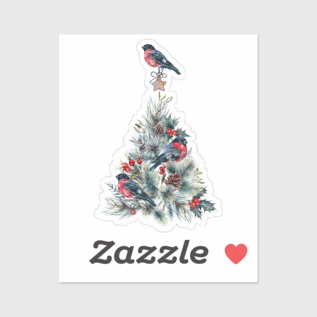 Adesivo Chá de Natal com Red Robin (Folha)