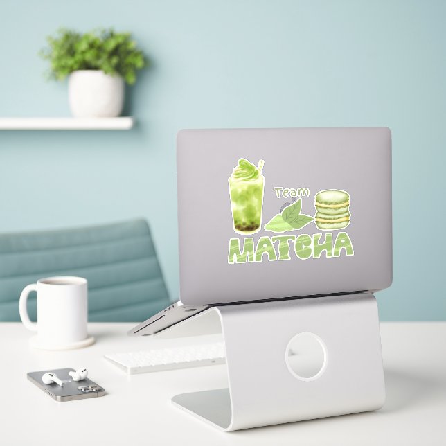 Adesivo Chá verde de Matcha, matcha (Laptop na mesa)