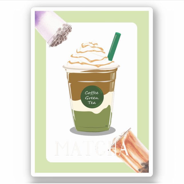 Adesivo Chá verde de Matcha, matcha (Frente)