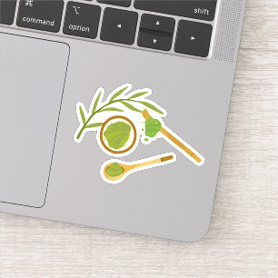 Adesivo Chá verde de Matcha, pó de mate
