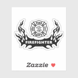 Adesivo Chamas de Emergência contra Fogo de Bombeiro