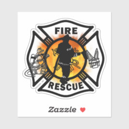 Adesivo Chamas de Emergência contra Fogo de Bombeiro