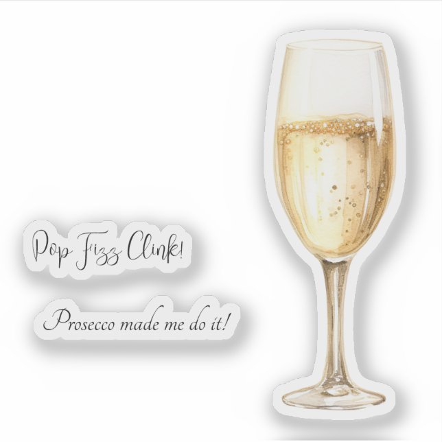 Adesivo Champagne Lover Sticker com Frases Engraçadas (Frente)