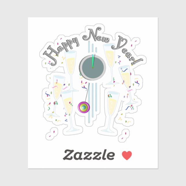 Adesivo Champagne Toast New Years Eve (Folha)