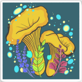 Adesivo Chanterelle Mushroom Vinyl Sticker
