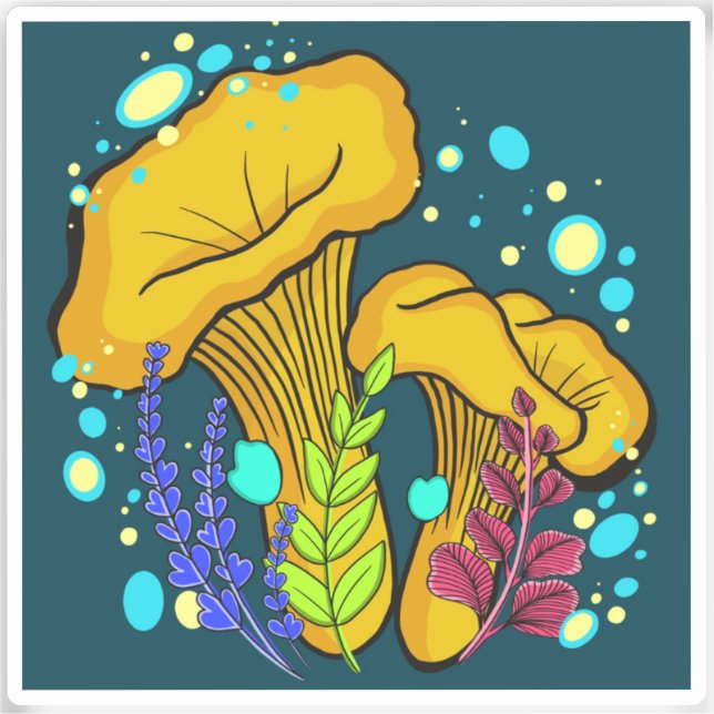 Adesivo Chanterelle Mushroom Vinyl Sticker (Frente)