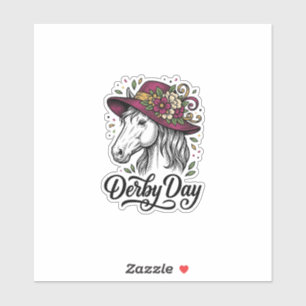 Adesivo Chapéu de Cavalo Floral do Dia do Derby Desenho de