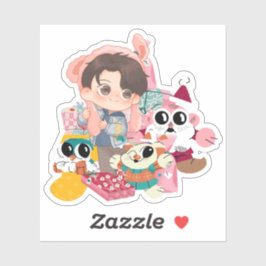 Adesivo Chapéu de Coelho Kawaii Chibi & Pelúcias de Invern