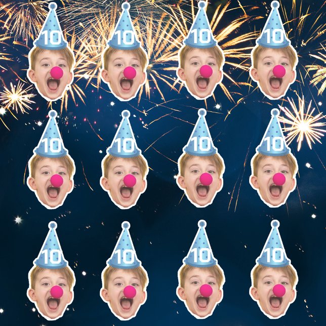 Adesivo Chapéu de Festa Personalizada de Rosto | Idade de  (Criador carregado)