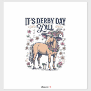Adesivo Chapéu Floral Cavalo Derby Day Y'all