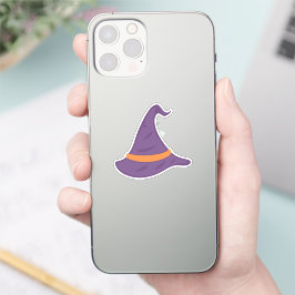 Adesivo Chapéu roxo de Halloween assustador