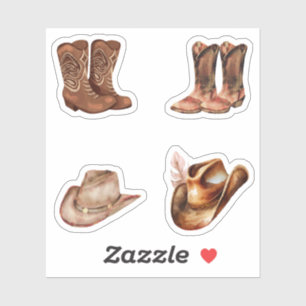 Adesivo Chapéus e botas de aquarela