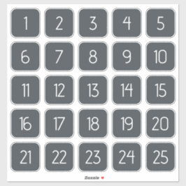 Adesivo Charcoal Customizable Square Number Stickers