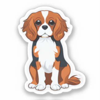 Adesivo Charles de rei Cavalier do Dog Sticker ilustrados