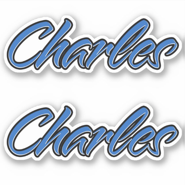 Adesivo Charles Name blue Aufkleber Sticker Stickerset (Frente)