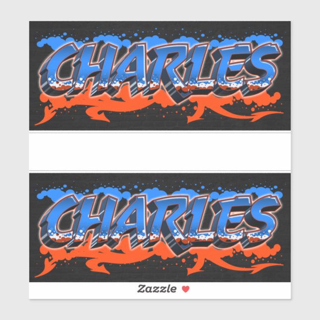 Adesivo Charles Vorname Name Graffiti Aufkleber Sticker (Folha)