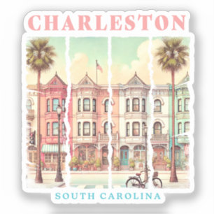 Adesivo Charleston, Carolina do Sul - Rua Vintage King