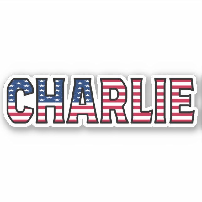 Adesivo Charlie Name Vorname USA Sticker Stickerset (Frente)