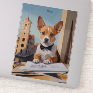 Adesivo Charmoso Corgi Architect Dog Lover