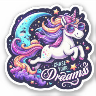 Adesivo Chase Your Dreams" Unicorn Sticker