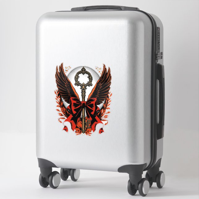 Adesivo Chave do Arco Gótico Velvet com Asas e Lua (Mala)