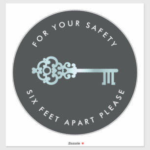 Adesivo Chave Vintage Marcador de piso com Distância Soc